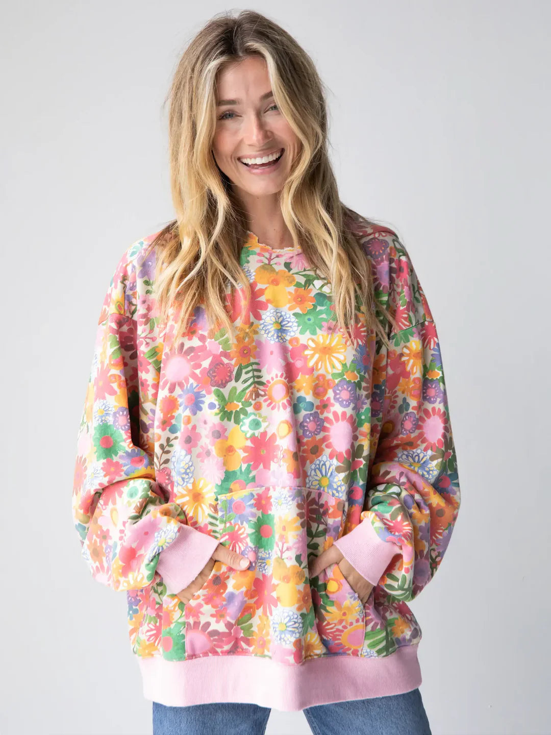 Viral Rainbow Floral Hoodie