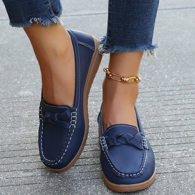 Orthopedic Women shoes Soft Leather Slip on Walking Loafers Shoes