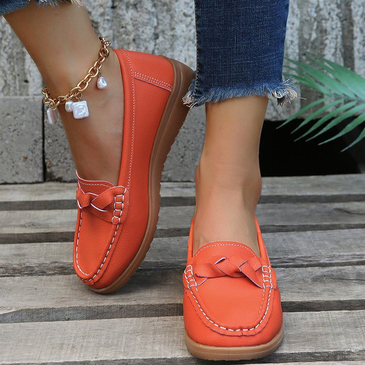 Orthopedic Women shoes Soft Leather Slip on Walking Loafers Shoes